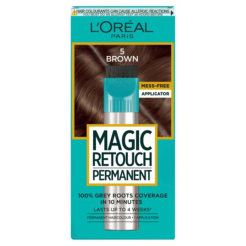 L'Oreal Magic Retouch Permanent Root Concealer, Touching Up Grey Hair Dye, Brown 5