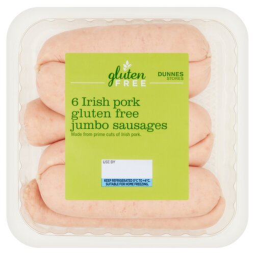 Dunnes Stores 6 Irish Pork Gluten Free Jumbo Sausages 342g