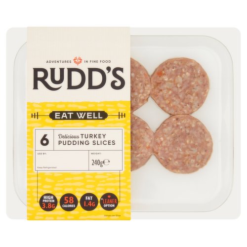 Rudd's 6 Delicious Turkey Pudding Slices 240g