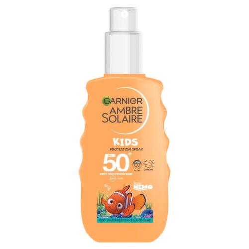 Garnier Ambre Solaire SPF 50+ Kids Sun Cream Spray, Water & Sand Resistant 150ml