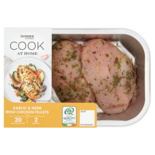 Dunnes Stores Cook at Home Garlic & Herb Irish Chicken Fillets 280g