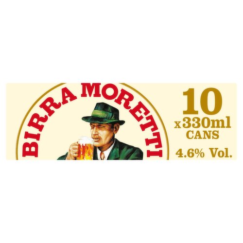 Birra Moretti Genuine Italian Premium Lager 10 x 330 ml can