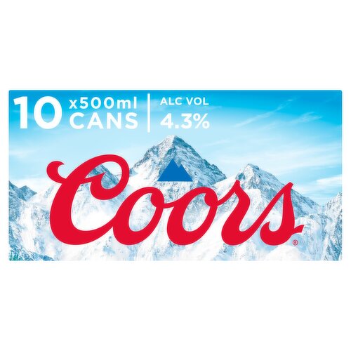 Coors Lager beer 10 x 500 ml can