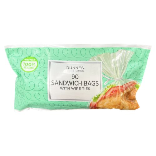 Dunnes Stores 90 Sandwich Bags with Wire Ties