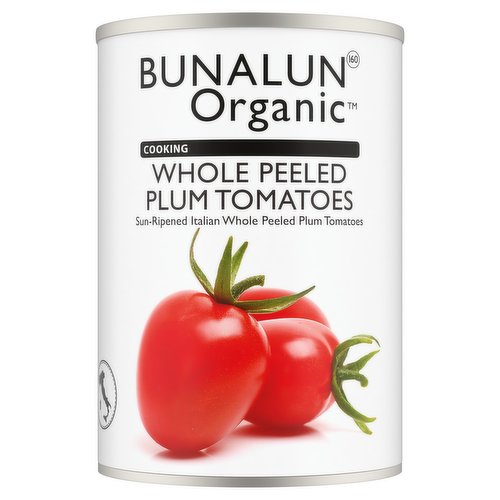 Bunalun Organic Cooking Whole Peeled Plum Tomatoes 400g