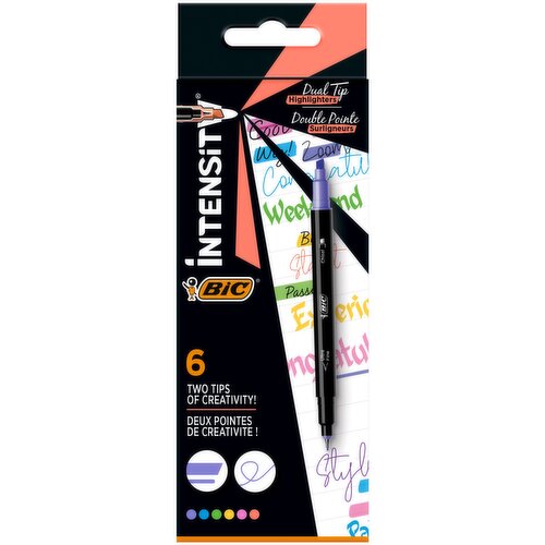 BIC Intensity Dual Tip Highlighters x6