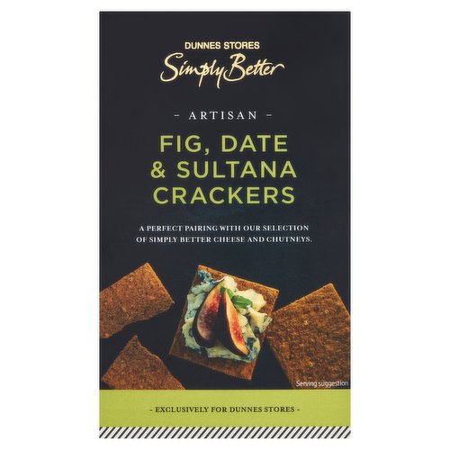 Dunnes Stores Simply Better Artisan Fig, Date & Sultana Crackers 125g