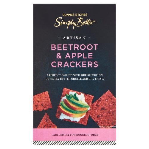 Dunnes Stores Simply Better Artisan Beetroot & Apple Crackers 125g