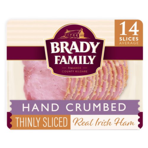 BRADY FAMILY 14 Hand Crumbed Thinly Sliced Real Irish Ham 120g