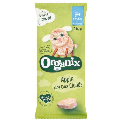 Organix Apple Rice Cake Clouds 7+ Months 4 x 18g (72g)