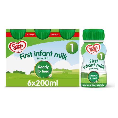 Cow & Gate 1 First Infant Milk from Birth Multipack 6 x 200ml (1.2L)