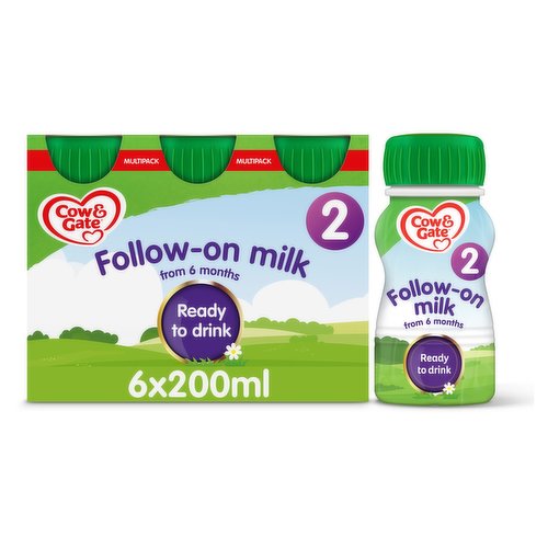 Cow & Gate 2 Follow-On Milk from 6 Months Multipack 6 x 200ml (1.2L)