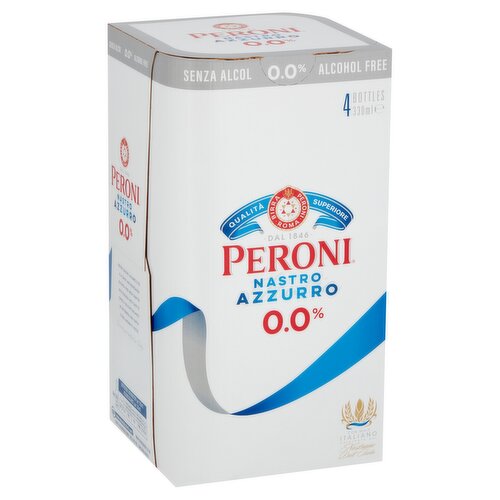 Beer<br/><br/><b>Features</b><br/>Alcohol Free<br/><br/><b>Pack Size</b><br/>330ml ℮<br/><br/><br/><b>Ingredients</b><br/>Water<br/><span style='font-weight: bold;'>Barley</span> Malt<br/>Italian Maize<br/>Hops<br/>Natural Flavours<br/><br/><b>Allergy Text</b><br/><span style='font-weight: bold;'>Contains Barley</span>.<br/><br/><br/><b>General Alcohol Data</b><br/>Alcohol By Volume - 0.0<br/><br/><b>Lower Age Limit</b><br/>Statutory - Years - 18<br/><br/><b>Number of Units</b><br/>4<br/><br/><b>Storage Type</b><br/>Ambient<br/><br/>Country of Origin - Italy<br/>Packed In - Italy<br/><br/><b>Origin</b><br/>Brewed and bottled in Italy<br/><br/><b>Company Name</b><br/>Asahi UK Ltd<br/><br/><b>Company Address</b><br/>Asahi House,<br/>
88-100 Chertsey Road,<br/>
Working,<br/>
GU21 5BJ,<br/>
UK.<br/><br/><b>Telephone Helpline</b><br/>+44 (0) 333 301 0223<br/>+39 02 57316405<br/><br/><b>Web Address</b><br/>www.peroniitalia.com<br/><br/><b>Return To</b><br/>Asahi UK Ltd,<br/>
Asahi House,<br/>
88-100 Chertsey Road,<br/>
Working,<br/>
GU21 5BJ,<br/>
UK.<br/>
Consumer Helpline: +44 (0) 333 301 0223 / +39 02 57316405<br/>
www.peroniitalia.com<br/>