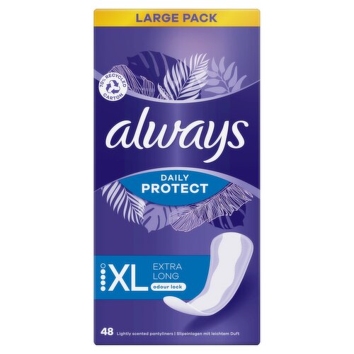 Always Daily Protect Extra Long Liners Odour Lock x 48