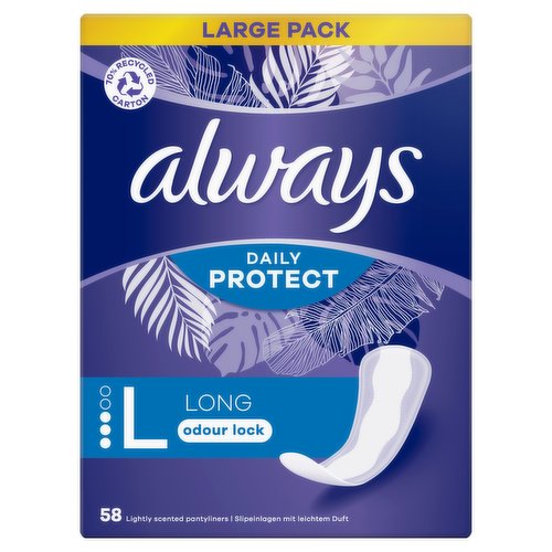 Always Daily Protect Long Liners Odour Lock x 58