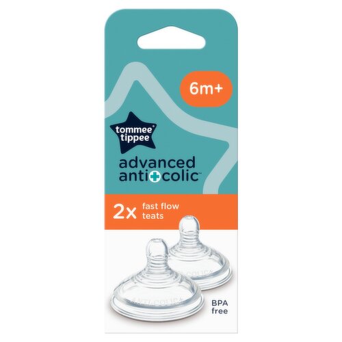 Tommee Tippee 2 Advanced Anti+Colic Fast Flow Teats 6m+