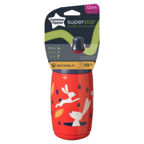 Tommee Tippee Superstar Sportee Insulated Water Bottle Red 266ml