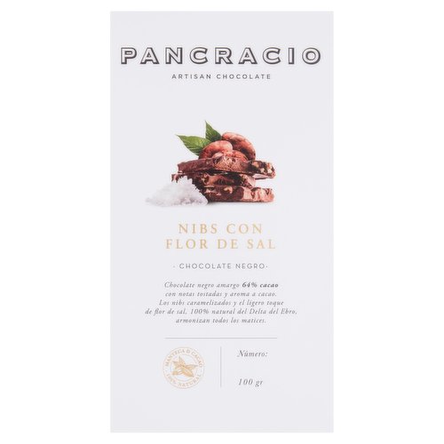 Pancracio Nibs with 'Fleur De Sel' Dark Chocolate 100g