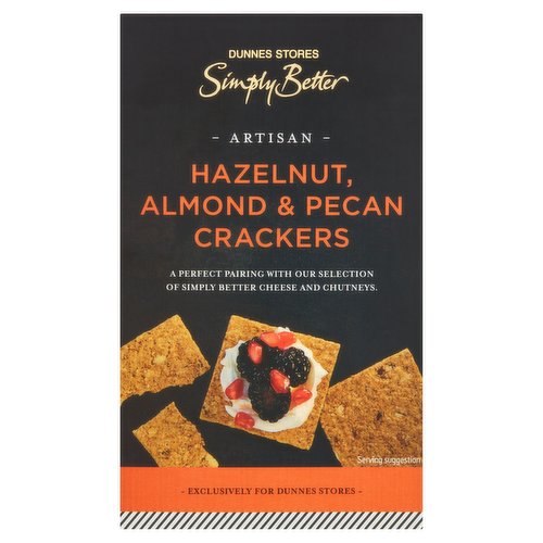 Dunnes Stores Simply Better Artisan Hazelnut, Almond & Pecan Crackers 125g