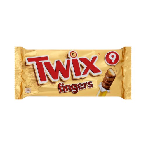 Twix Caramel & Milk Chocolate Fingers Biscuit Snack Bars Multipack 9 x 20g