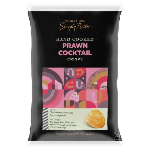Dunnes Stores Simply Better Hand Cooked Prawn Cocktail Crisps 125g