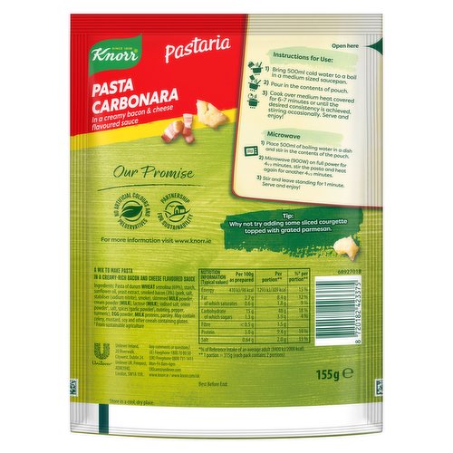 Knorr Pastaria Pasta Carbonara 155 g