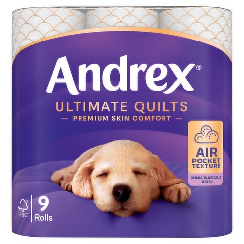 Andrex® Supreme Quilts Toilet Tissue, 9 Quilted Toilet Rolls