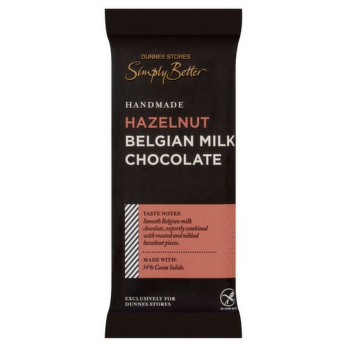 Dunnes Stores Simply Better Handmade Hazelnut Belgian Milk Chocolate 50g