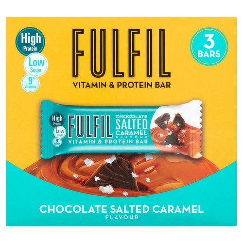 FULFIL Chocolate Salted Caramel Flavour Vitamin & Protein Bar 3 x 40g