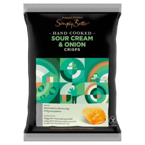 Dunnes Stores Simply Better Hand Cooked Sour Cream & Onion Crisps 40g