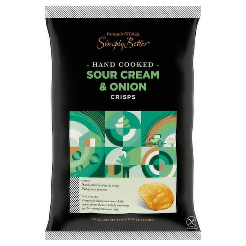 Dunnes Stores Simply Better Hand Cooked Sour Cream & Onion Crisps 125g