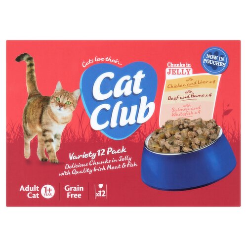 Cat Club Chunks in Jelly Variety Adult Cat 1+ Year 12 x 100g