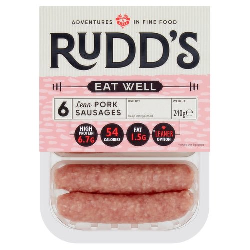 Rudd's 6 Lean Pork Sausages 240g