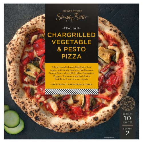 Dunnes Stores Simply Better Italian Chargrilled Vegetable & Pesto Pizza 545g