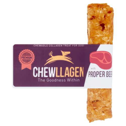 Chewllagen Chewable Collagen Treat for Dogs with Proper Beef Roll 5"