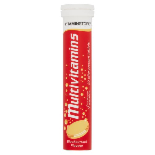 Vitaminstore Multivitamins Blackcurrant Flavour 20 Effervescent Tablets
