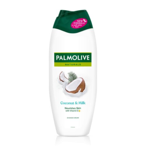 <b>Further Description</b><br/>Let Palmolive Naturals Coconut Shower Gel refresh your mind and body. This gentle vegan body wash, formulated with moisturising milk sourced from nuts and coconut extract, respects the natural balance of your skin and keeps its natural moisture<br/><br/><b>Features</b><br/>Dermatologically tested<br/>Non-toxic Vegan formula<br/>Made with plant based milk and coconut<br/>Keeps natural moisture<br/>Respects natural balance of skin<br/><br/><b>Pack Size</b><br/>500ML ℮<br/><br/><br/><b>Ingredients</b><br/>INGREDIENTS: Aqua, Sodium Laureth Sulfate, Sodium Chloride, Cocamidopropyl Betaine, Parfum, Lauryl Hydroxysultaine, Sodium Salicylate, Sodium Benzoate, Glycol Distearate, Glycerin, Polyquaternium-7, Citric Acid, Coco-Glucoside, Tetrasodium EDTA, PEG-150 Pentaerythrityl Tetrastearate, Glyceryl Oleate, Glyceryl Stearate, PPG-2 Hydroxyethyl Cocamide, Prunus Amygdalus Dulcis Fruit Extract, Cocos Nucifera Fruit Extract, Citrus Aurantium Dulcis Peel Oil, Cymbopogon Nardus Oil, Benzyl Salicylate, Linalool.<br/><br/><b>Storage Type</b><br/>Ambient<br/><br/><b>Company Name</b><br/>Colgate-Palmolive<br/><br/><b>Company Address</b><br/>Guildford; GU2 8JZ<br/><br/><b>Telephone Helpline</b><br/>00800 321 321 32<br/><br/><b>Web Address</b><br/>www.colgate.co.uk<br/><br/><b>Return To</b><br/>Guildford; GU2 8JZ<br/><br/>