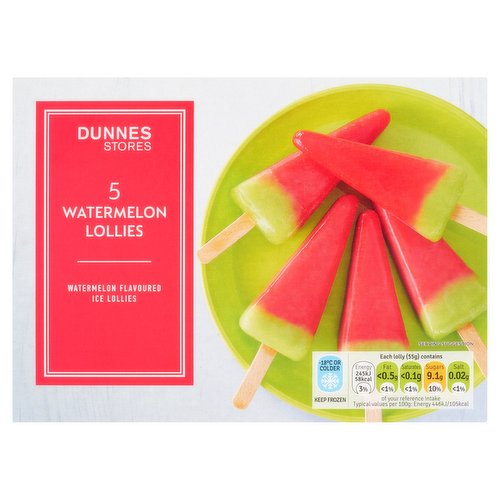 Dunnes Stores Watermelon Lollies 5 x 55g (275g)