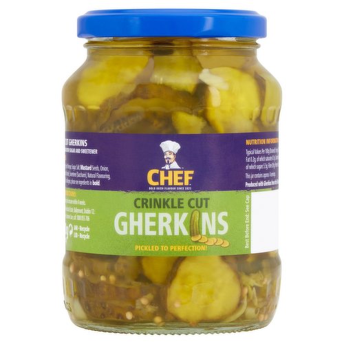 Chef Crinkle Cut Gherkins 185g