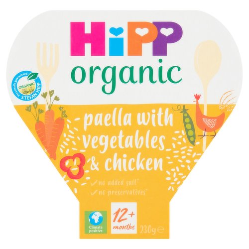 HiPP Organic Paella with Vegetables & Chicken Toddler Tray Meal 12+ Months 230g