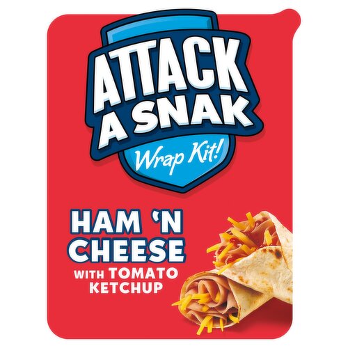 Attack a Snak Ham 'n Cheese Wrap Kit with Tomato Ketchup 86g