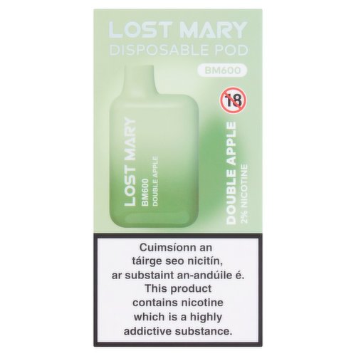 Lost Mary Disposable Pod BM600 Double Apple 20mg - Dunnes Stores