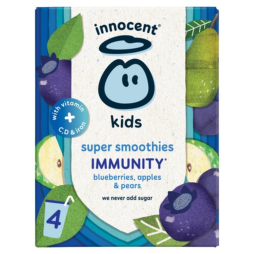 innocent Kids Super Smoothies Blueberries, Apples & Pears 4x150ml