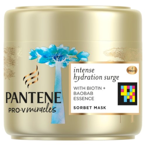 Pantene Biotin Hair Mask for Dry Hair, Intense Hydration Surge|Hydrated Glowing Hair,300ml