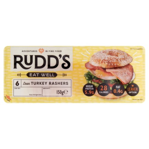 Rudd's 6 Lean Turkey Rashers 150g