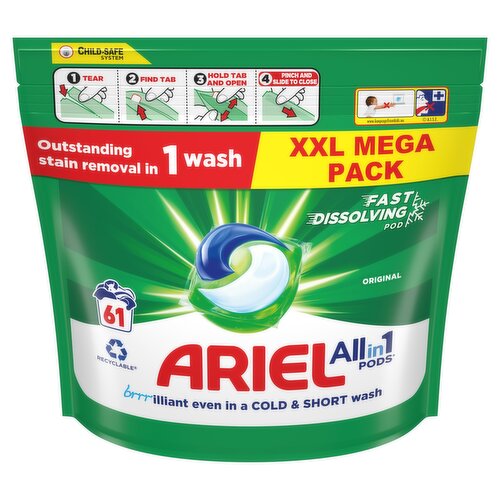 Ariel all-in-one pods with Active Deo Fresh - 40 washes/capsules