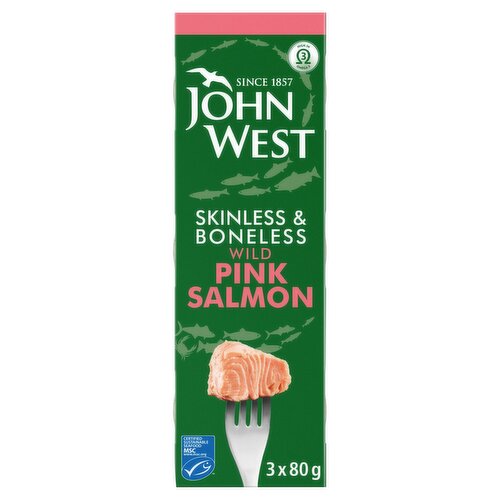 John West Skinless & Boneless Wild Pink Salmon 3 x 80g