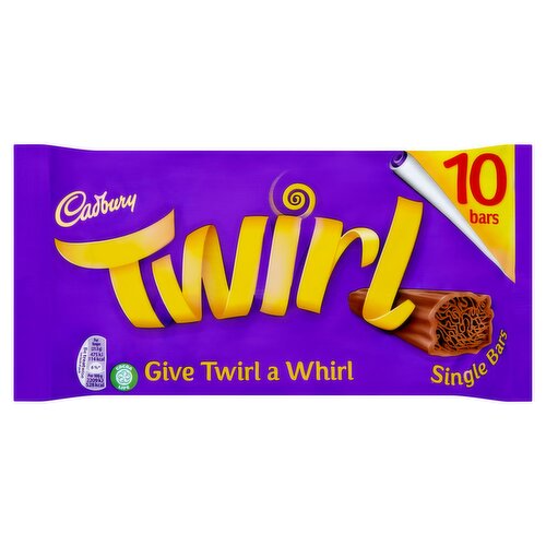 Cadbury Twirl Chocolate Bar 10 Pack Multipack 215g