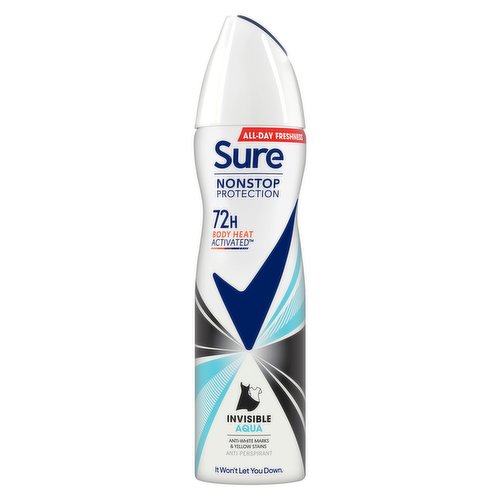 Sure  Anti-perspirant Deodorant Aerosol Invisible Aqua Nonstop Protection 150 ml 