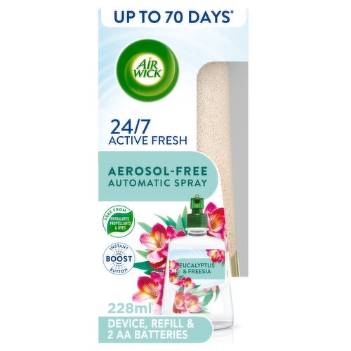 Air Wick Eucalyptus & Freesia 24/7 Active Fresh Kit Lasts up to 70 days -  Dunnes Stores